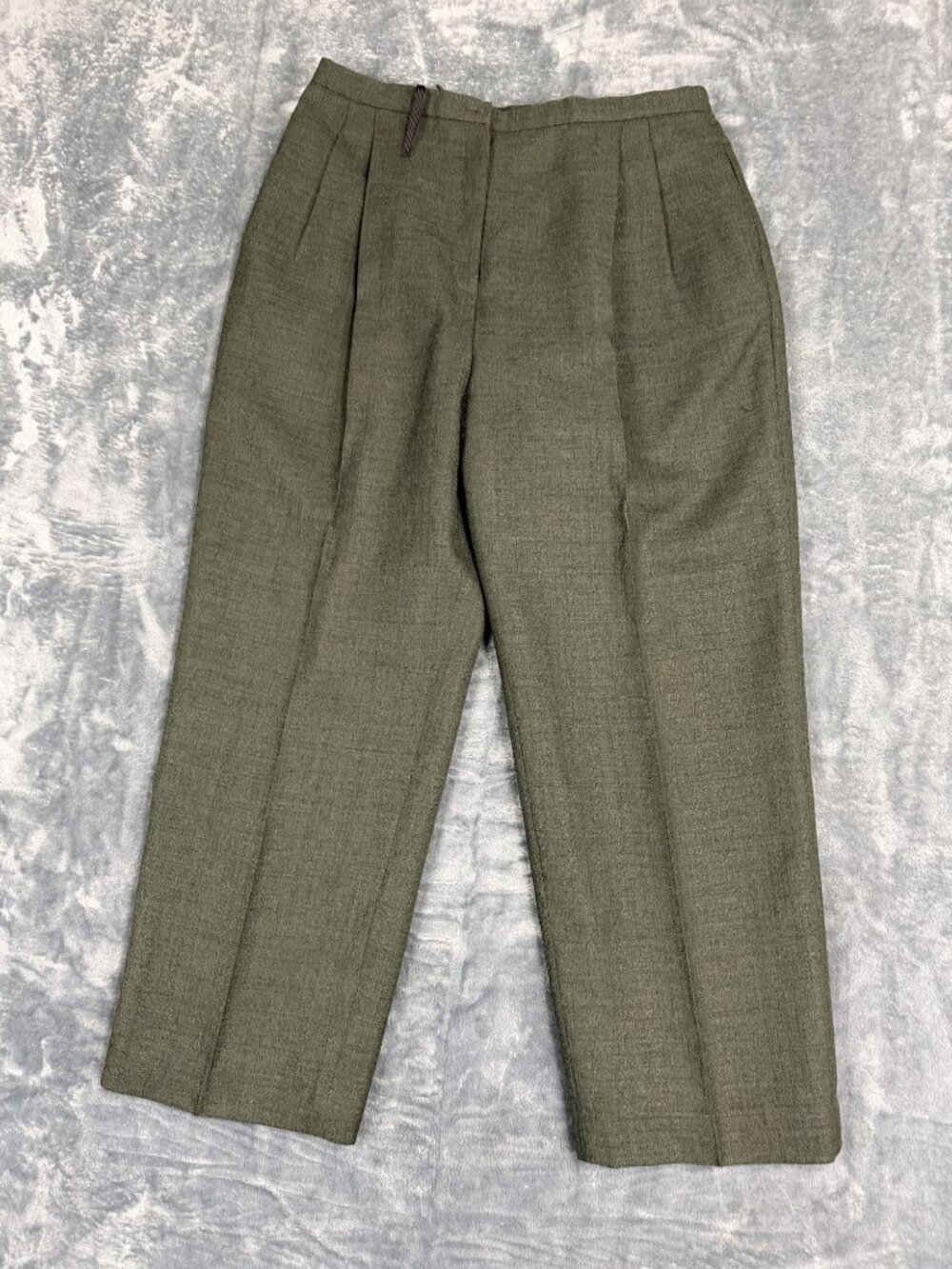 Le Suit Petite Womens Olive Green Short Sleeve Blazer & Trousers 2-Pc 10P - Picture 6 of 10